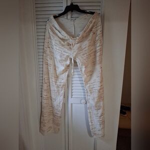 Sundek Cream Script Print Surf Pants With Ship Print